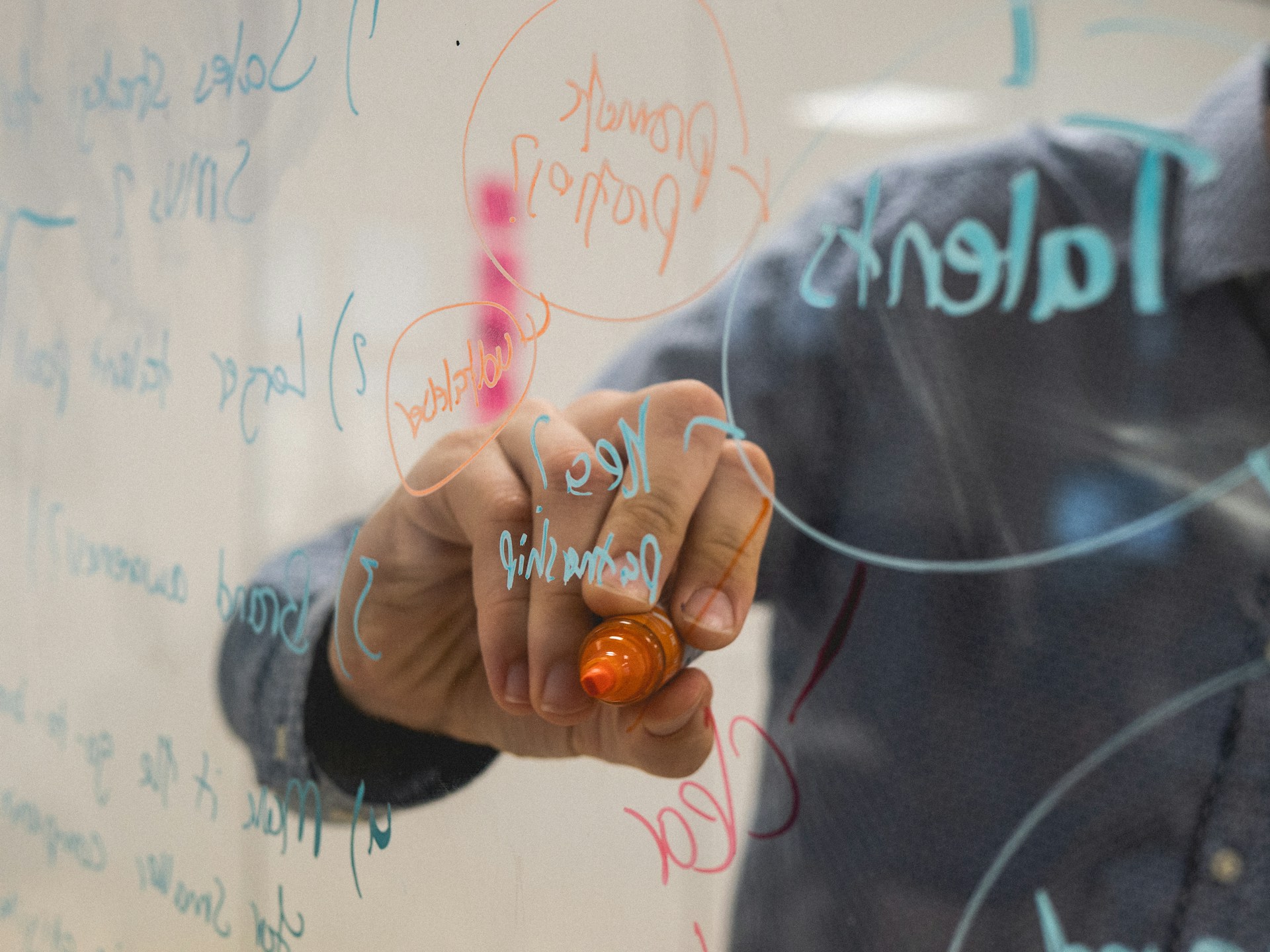 kvalifik-5Q07sS54D0Q-unsplash Photo d’une session de brainstorming, échange d'idées innovantes.